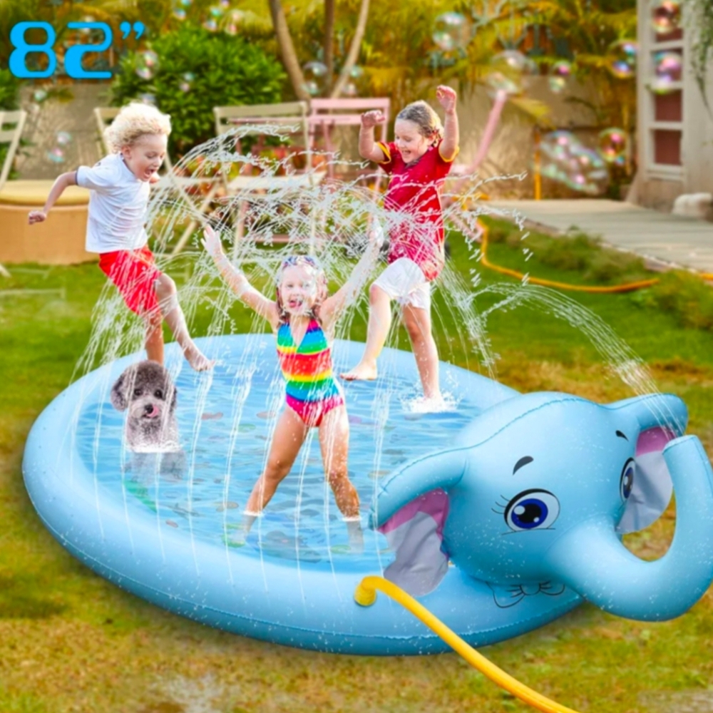 Splash Pads Sprinkler Mat: for Kids Toddler, Large Size 82" Sprinkler Kids Pool